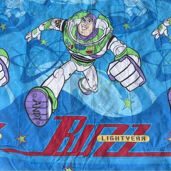 VTG Disney Toy Story Reversible Comforter Buzz Lightyear Woody’s Roundup 90s GUC - Picture 5 of 15